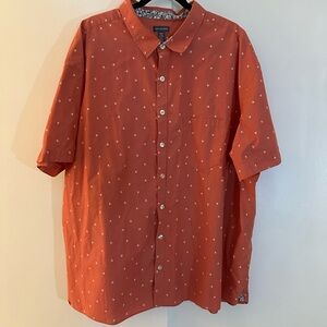 Van Heusen Men's coral palm tree Short Sleeve button up Shirt size 3xlt Euc